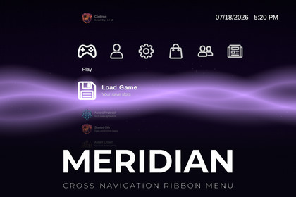 Meridian - Cross-Navigation Ribbon Menu