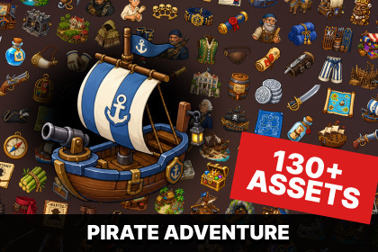 Pirate Adventure Naval Exploration Caribbean Trade Treasure Icons Pack