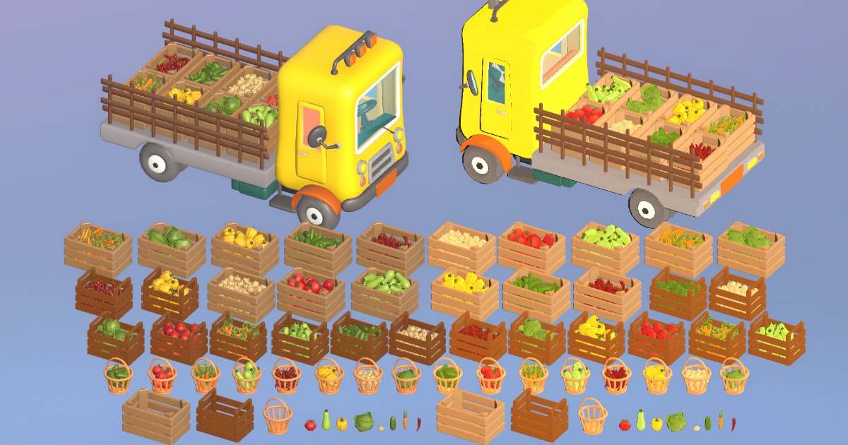 3D Prop Vegetables in Basket | 3D Props | Unity Asset Store