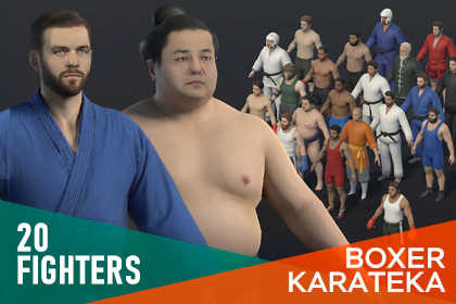 20 Fighters - Boxer, Karateka, Judoka