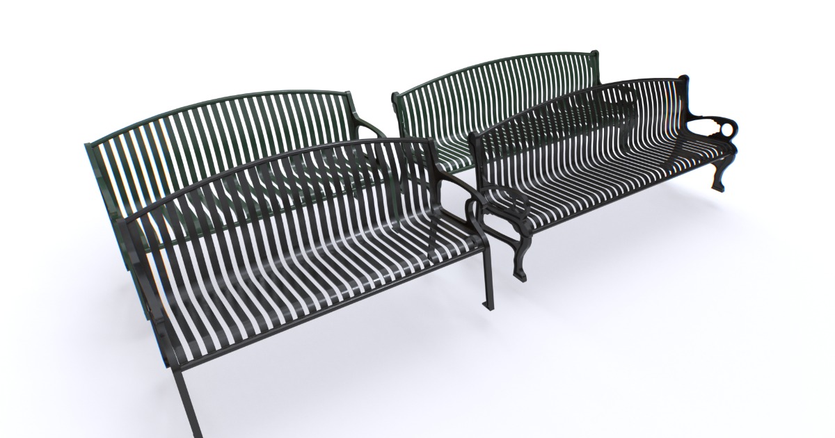 Unity Bench Metal Bench Seat Pack | 3D Exterior | Unity Asset Store