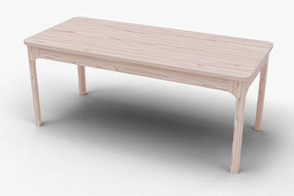 Pine Wood Table 3D Model | Low Poly