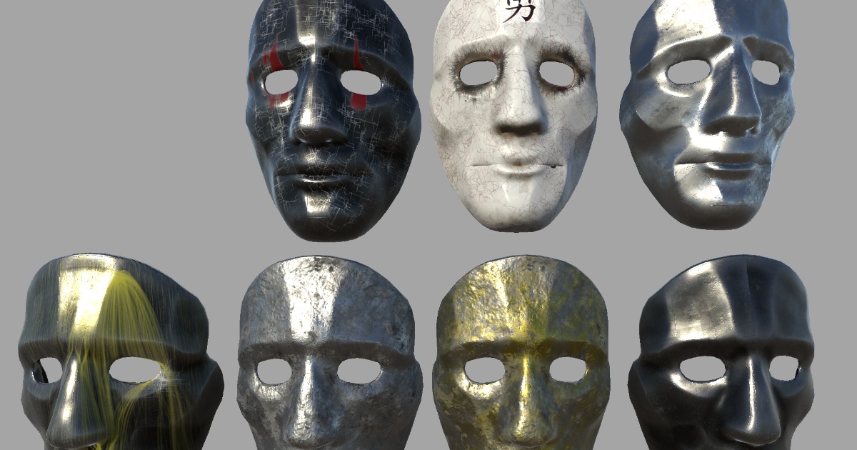 3D Human Face Mask Pack | 3D Props | Unity Asset Store