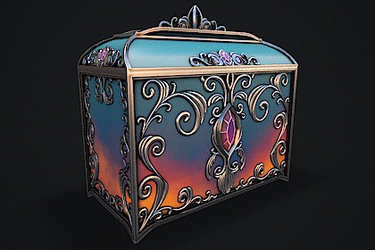 Fantasy Chest Stylized game ready 3d model
