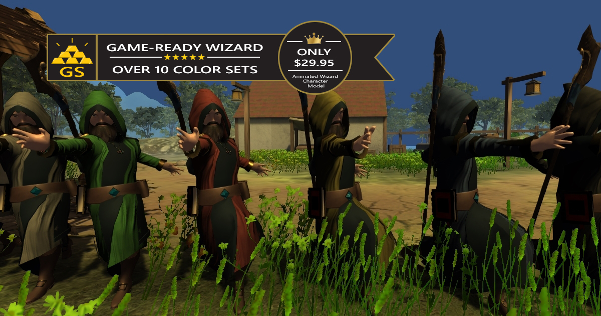 Animated Wizard Character Model | Characters | Unity Asset Store
