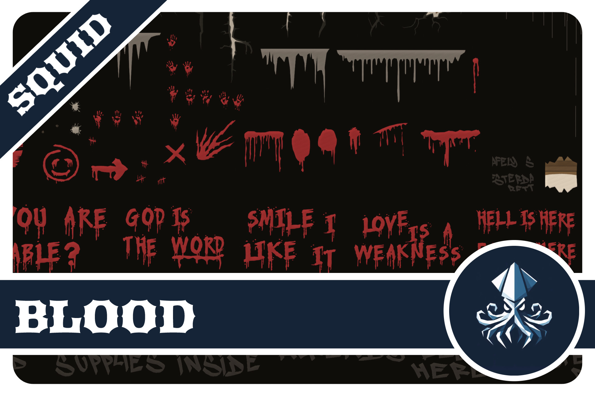 inscriptions traces of streaks of blood | 3D Props | Unity Asset Store