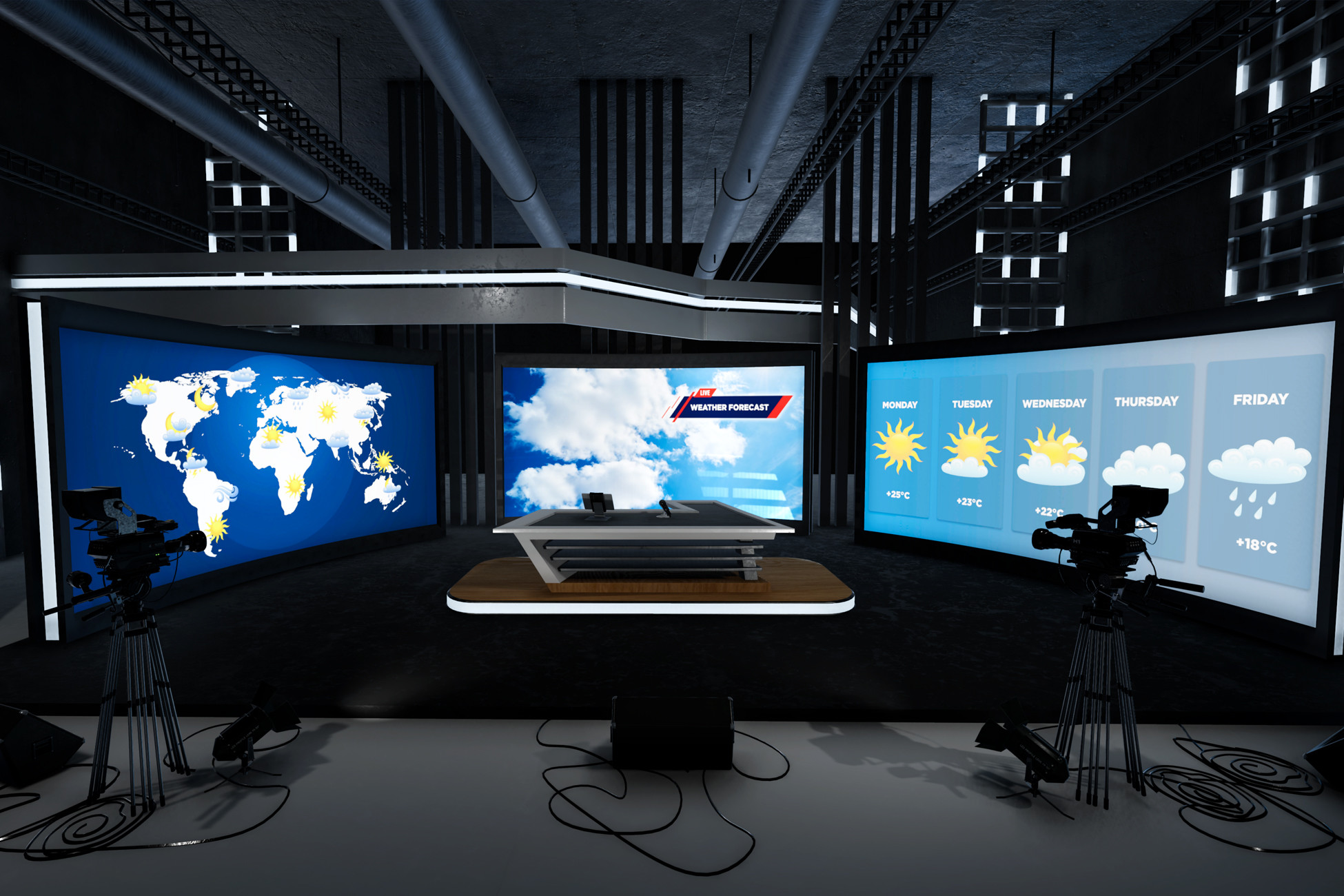 Weather TV Studio (URP) | 3D Interior | Unity Asset Store