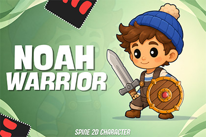 Noah Warrior 2D Animated Spine Character