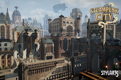 Stylized Steampunk City