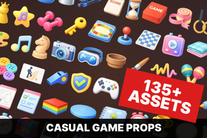 Casual Game Props Asset Pack Skills Progression Mini-Games and Interactive UI