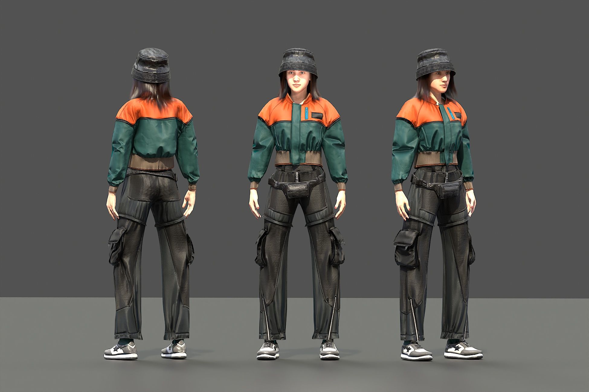 Unity Fashion Sample Girl in street style clothes | Characters | Unity Asset Store
