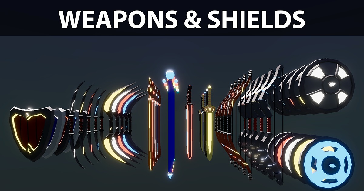 FREE Low Poly Style Weapons & Shields | 3D Weapons | Unity Asset Store