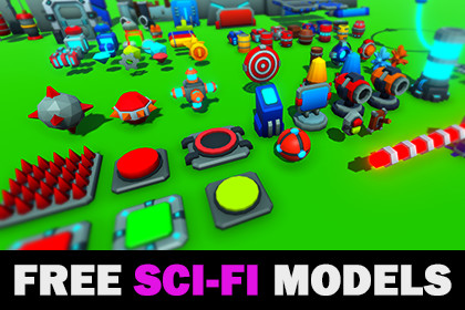 Free Lowpoly Scifi Objects