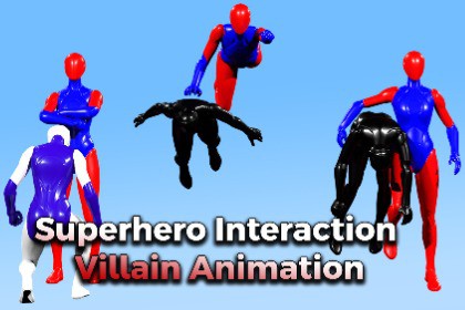 Superhero Interaction Villain Animation