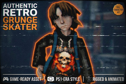 Low Poly PS1 Style Teen Boy Character - Rigged & Animated Retro Indie Game Asset