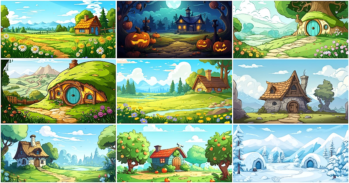 BACKGROUND - Cartoon Cottage 2 | 2D Environments | Unity Asset Store