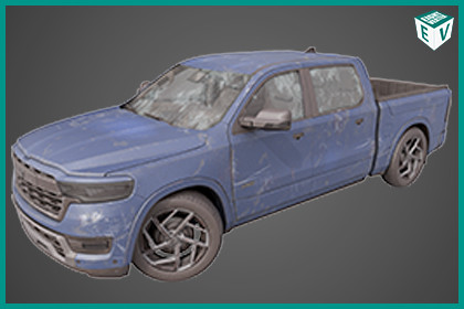 Pickup Truck 03 Blue Dusty URP HDRP Textures