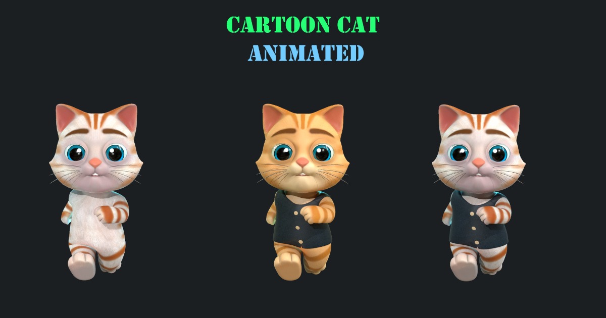 Cartoon Cat Character Animated | 3D 动物 | Unity Asset Store