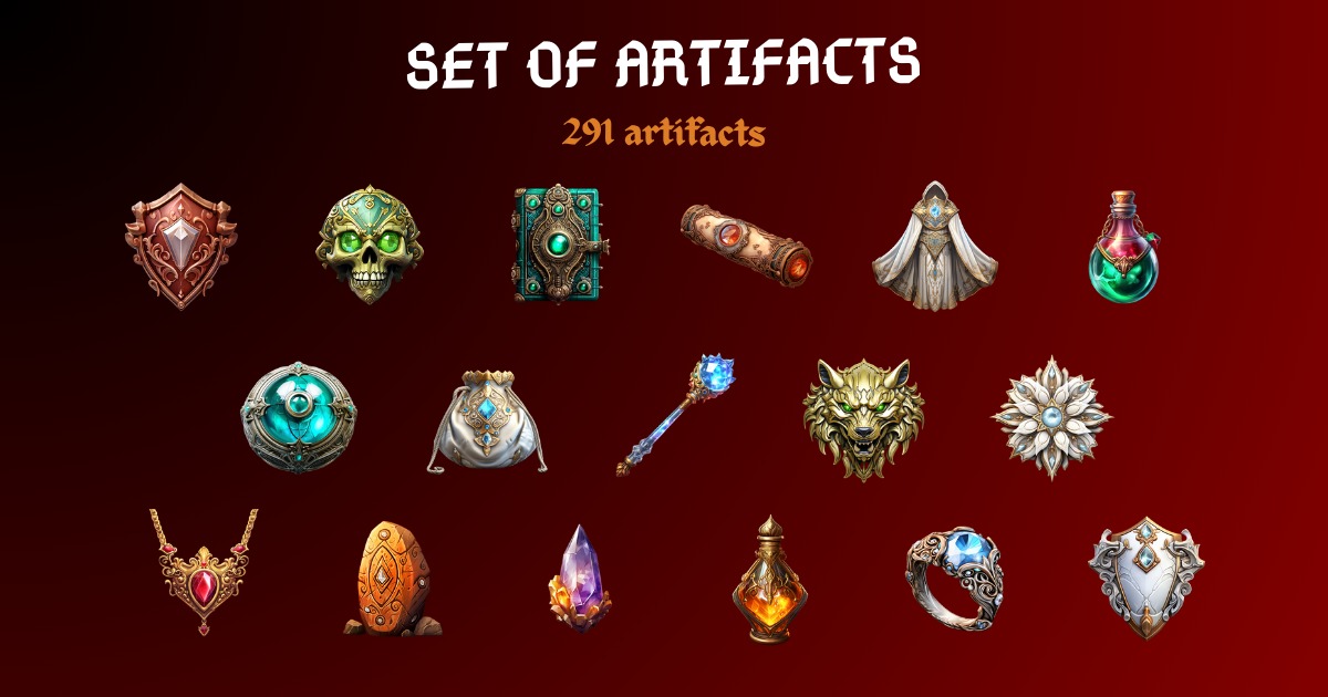 Artifacts Icon Set - Enchanting Collection of 291 Magic Artifacts, 2D ...