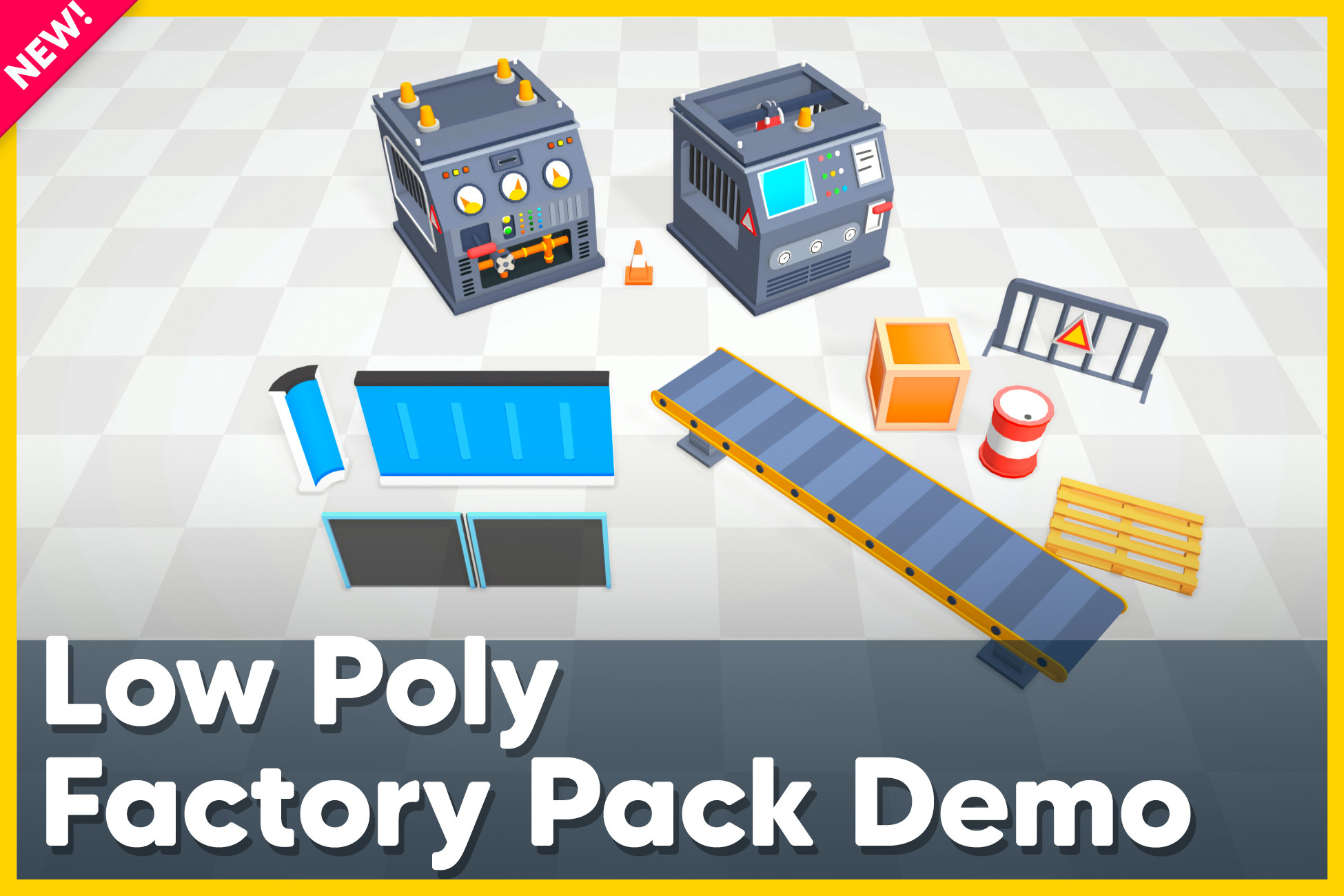 Low Poly Factory Machine Pack Demo | 3D Industrial | Unity Asset Store
