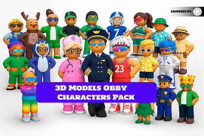 3D Models Obby Characters Pack