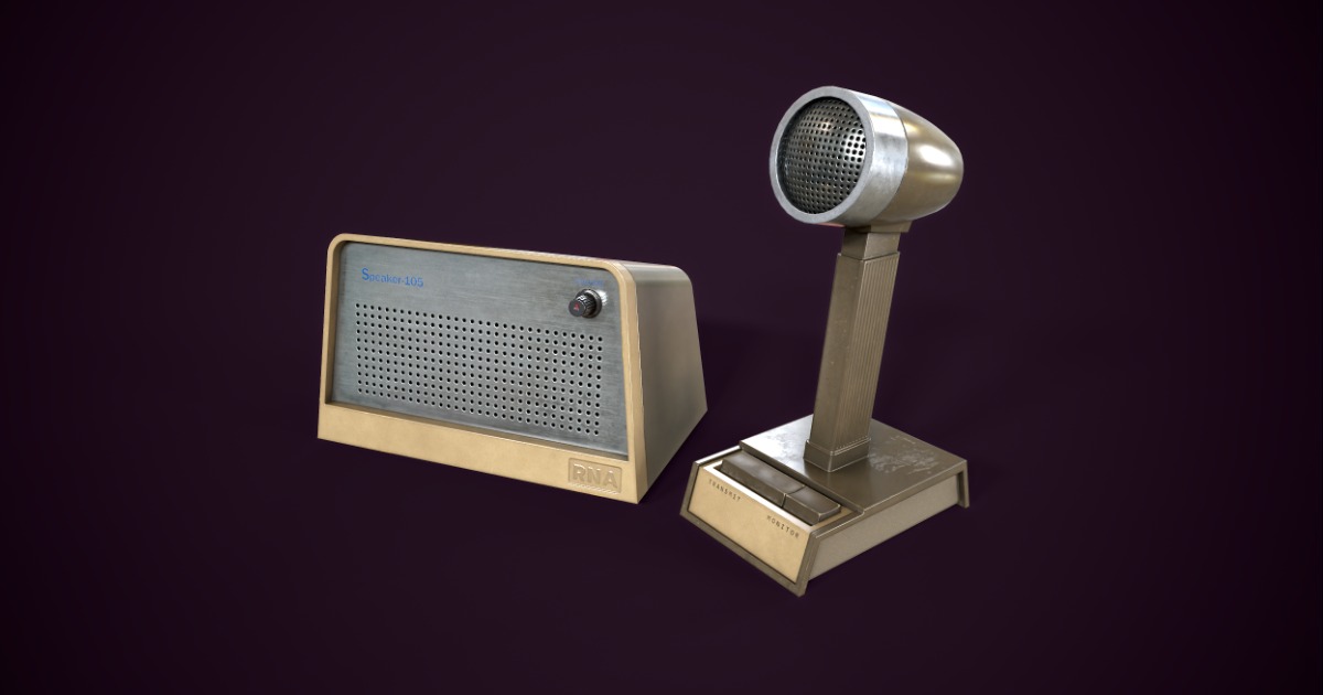 Retro Office Intercom and Microphon | 3D Electronics | Unity Asset Store