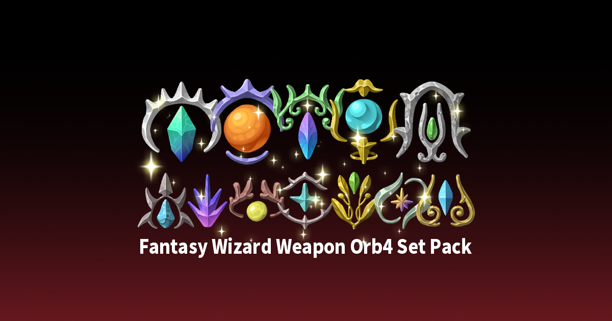 Fantasy Wizard Weapon Orb4 Set Pack | 2D Icons | Unity Asset Store