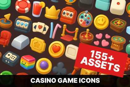 Casino & Board Game UI Icons Pack for Casual and Mobile Games