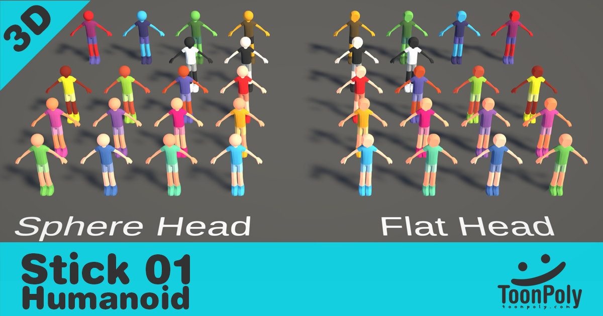Sttic Object Unity Stick Style 01 | 3D Humanoids | Unity Asset Store