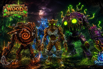Wood Monsters Pack 2 – 4 Stylized Animated Creatures (LOD + Skins)