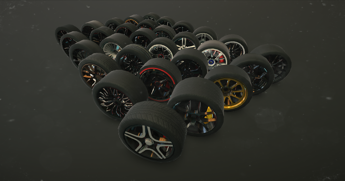 Car Wheel Tire With Disk Pack (30 Wheels) | 3D Land | Unity Asset Store