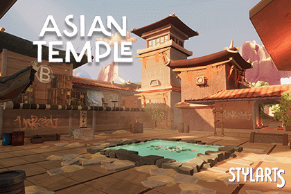 Stylized Asian Temple