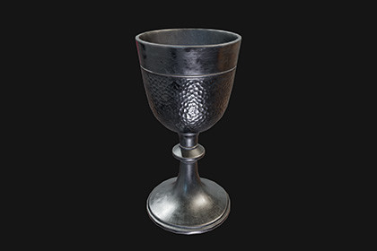 Medieval Metal Chalice Game-Ready 3D Model