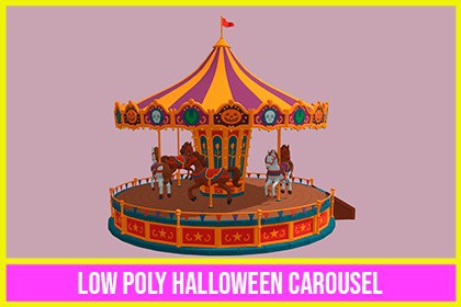 Low Poly Halloween Carousel