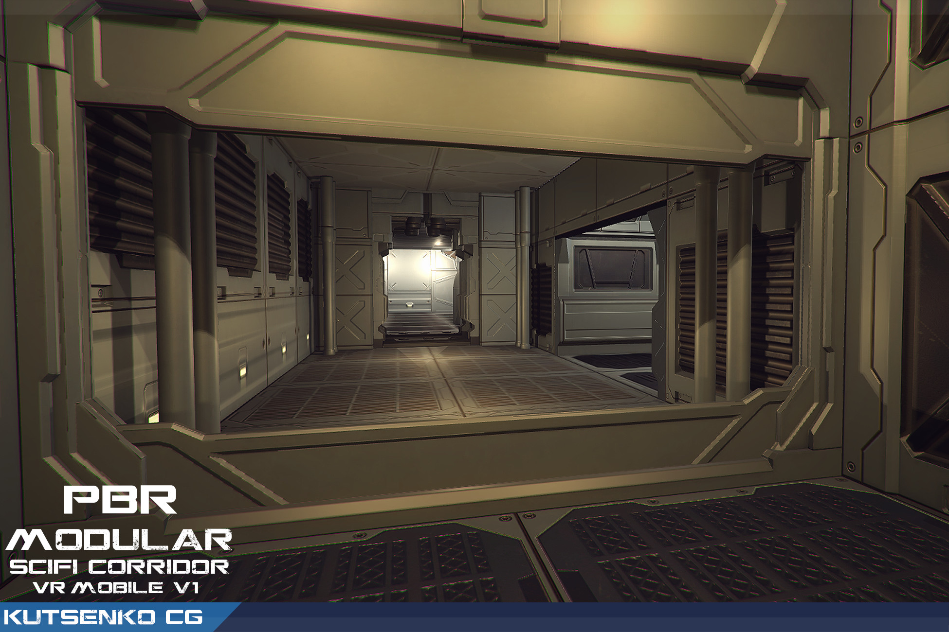 PBR Modular Sci-Fi Corridor v1 VR/Mobile