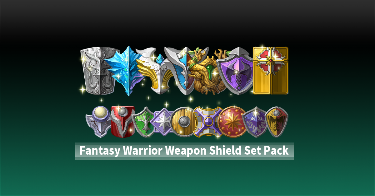 Fantasy Warrior Weapon Shield Set Pack | 2D Icons | Unity Asset Store
