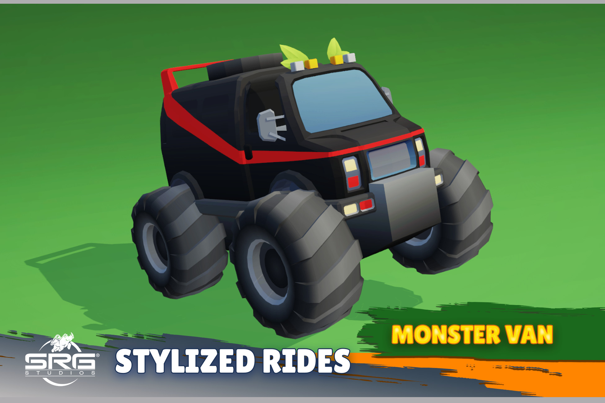Unity Rides Vector Stylized Rides - Monster Van | 3D Vehicles | Unity Asset Store