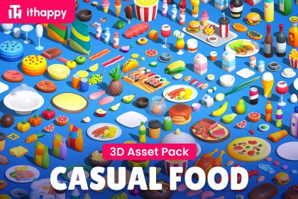 Casual Food - Low Poly 3D Models Pack