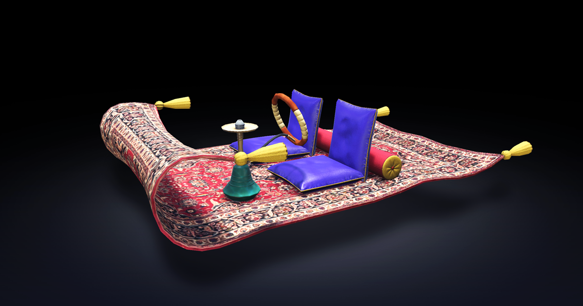 Low Poly Flying Carpet Car | 3D Land | Unity Asset Store