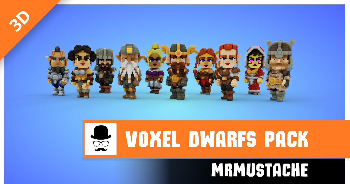 Voxel Dwarf Characters Pack | Characters | Unity Asset Store