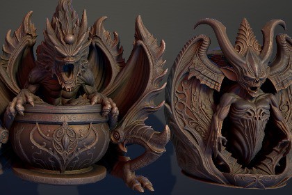 4 Demon Decorations - Dark Fantasy (Large)