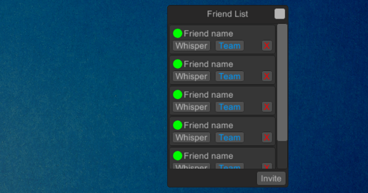 Friend list for uSurvival | 整合 | Unity Asset Store
