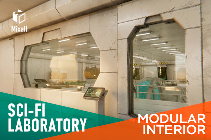 Sci-fi laboratory - modular interior and props