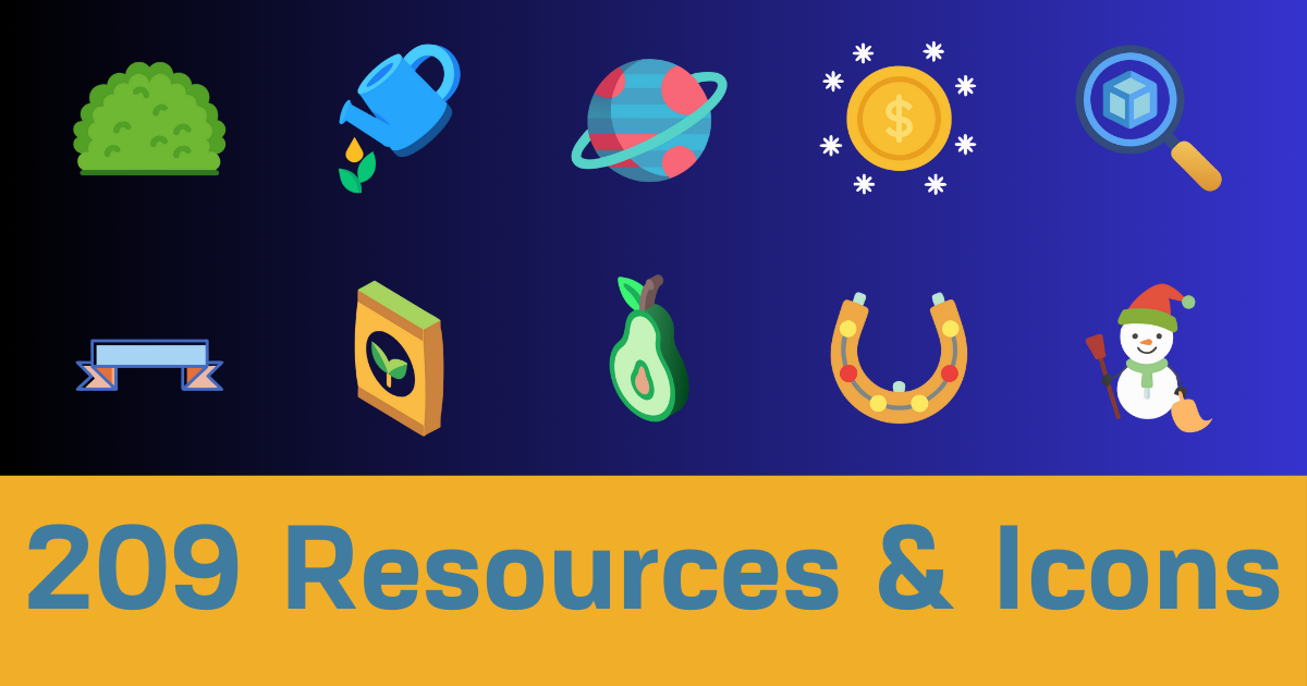Unity Project Asset Icon 209 High-Quality 2D Resources & Icons Pack | 2D Icons | Unity Asset Store