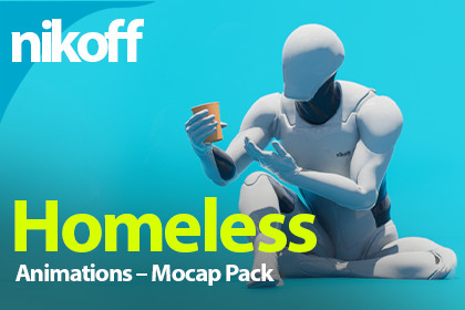 Homeless NPC Mocap Animation Pack