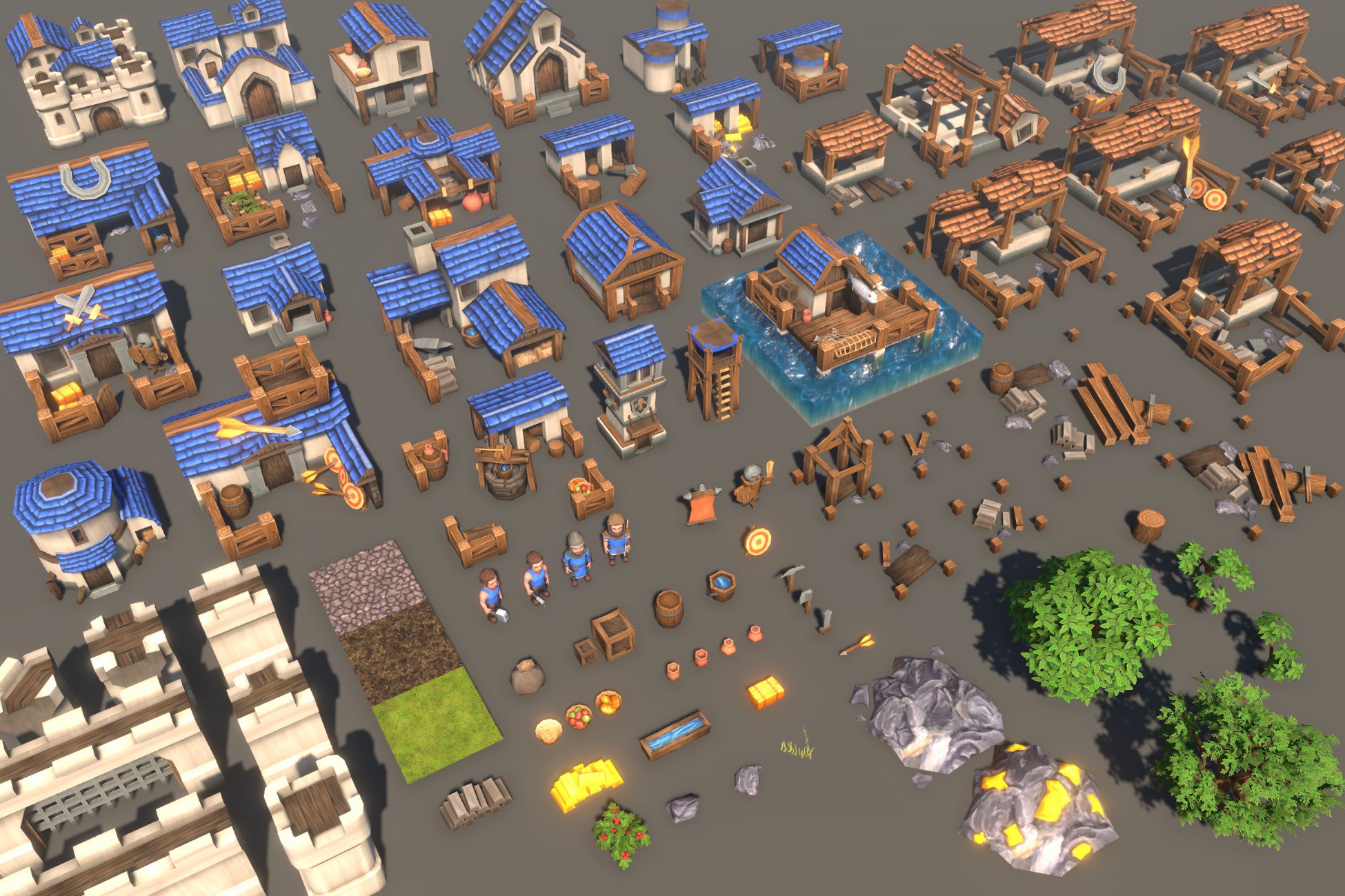 RTS Pack - Stylized Buildings & Props Set | 3D 梦幻 | Unity Asset Store