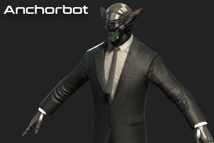 Anchorman/Reporter - rigged & rigged necktie!