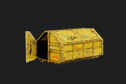 Dumpster/Metallic Outdoors Trashcan