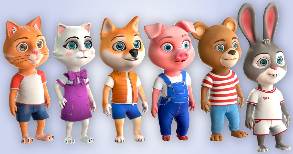 Cartoon Animals Bundle Cloth | Characters | Unity Asset Store