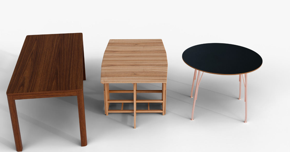 3 Wooden, Metal & Marble Table Furniture Pack 2 | 3D Furniture | Unity ...